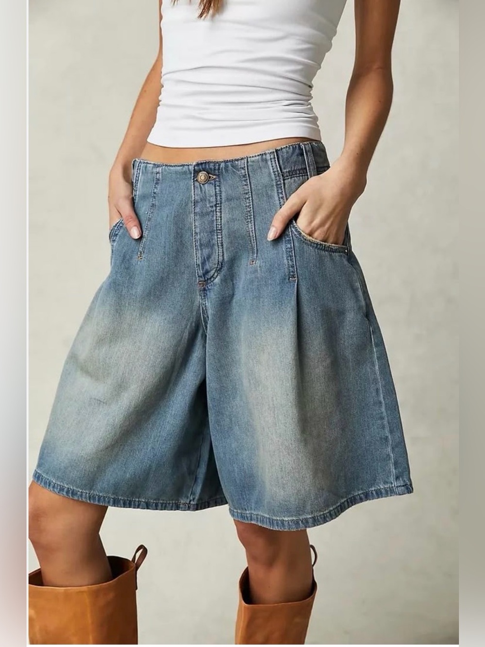NWT! Free People We The Free Architect Denim Shorts Size 28
